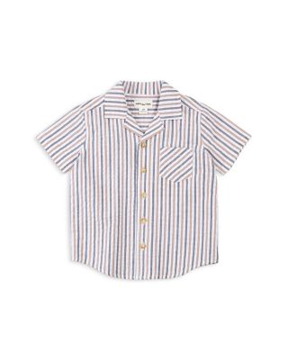 Miles The Label - Boys' Striped Short Sleeve Seersucker Camp Shirt - Little Kid