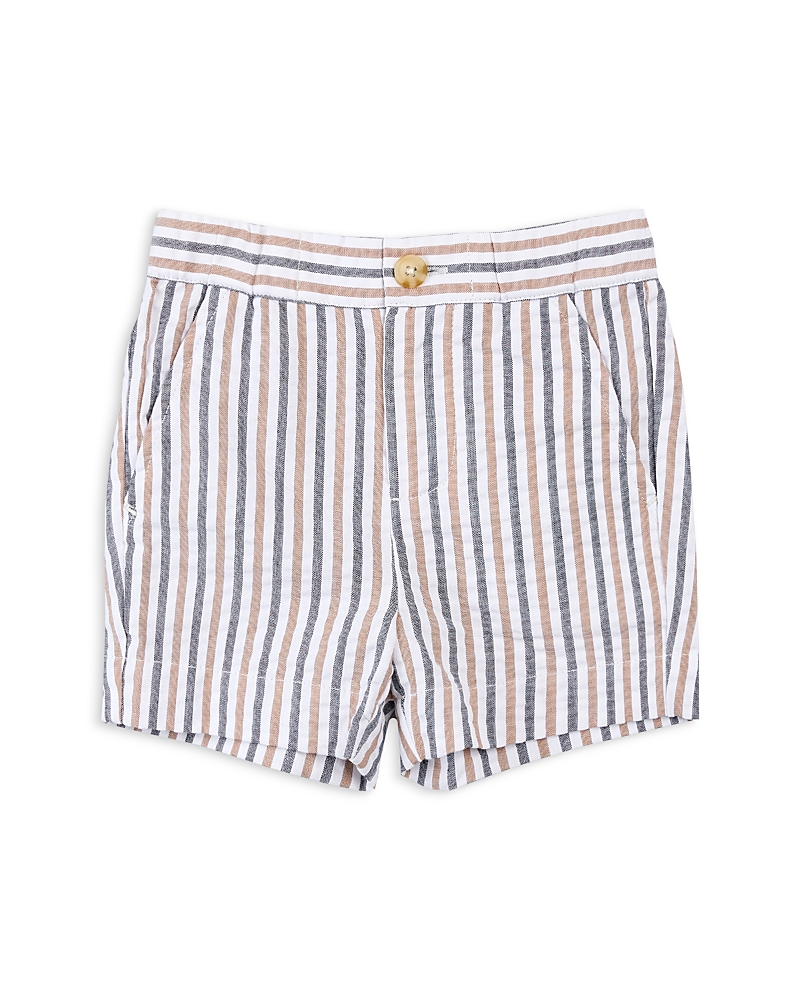 Miles The Label Boys' Striped Seersucker Shorts - Little Kid In Camel
