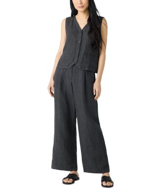 Washed Linen D&amp;eacute;lav&amp;eacute; Tie Back Vest