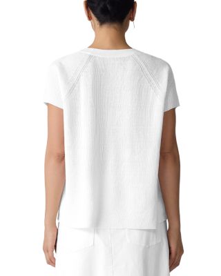 Linen Cotton Raglan Short Sleeve Sweater