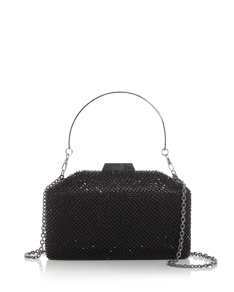 Sondra Roberts Rhinestone Embellished Clutch In Black