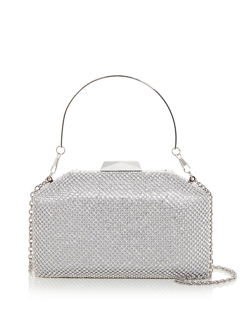 Sondra Roberts Rhinestone Embellished Clutch In Silver