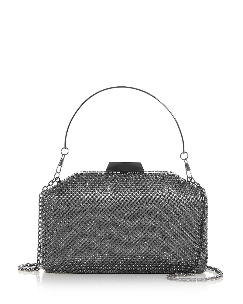 Sondra Roberts Rhinestone Embellished Clutch In Pewter
