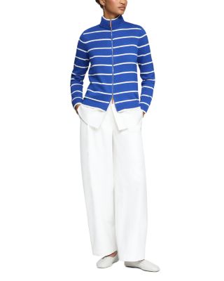 Striped Zip Front Sweater