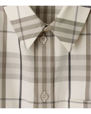 Cropped Check Cotton Shirt