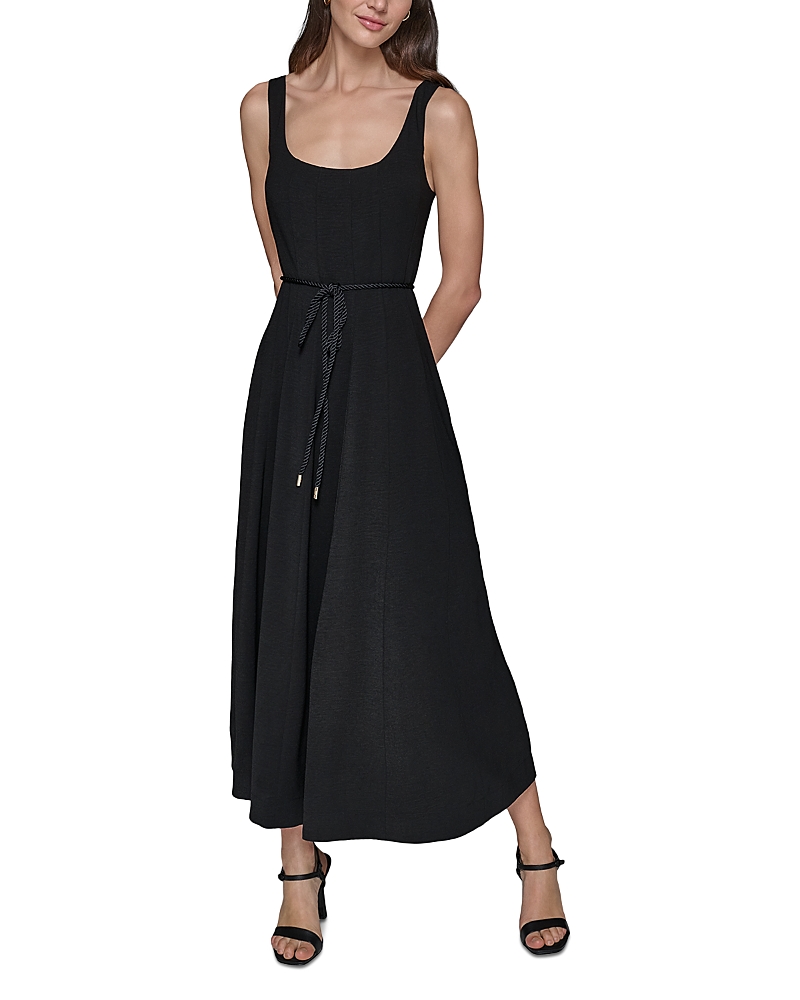 Karl Lagerfeld A Line Midi Dress In Black