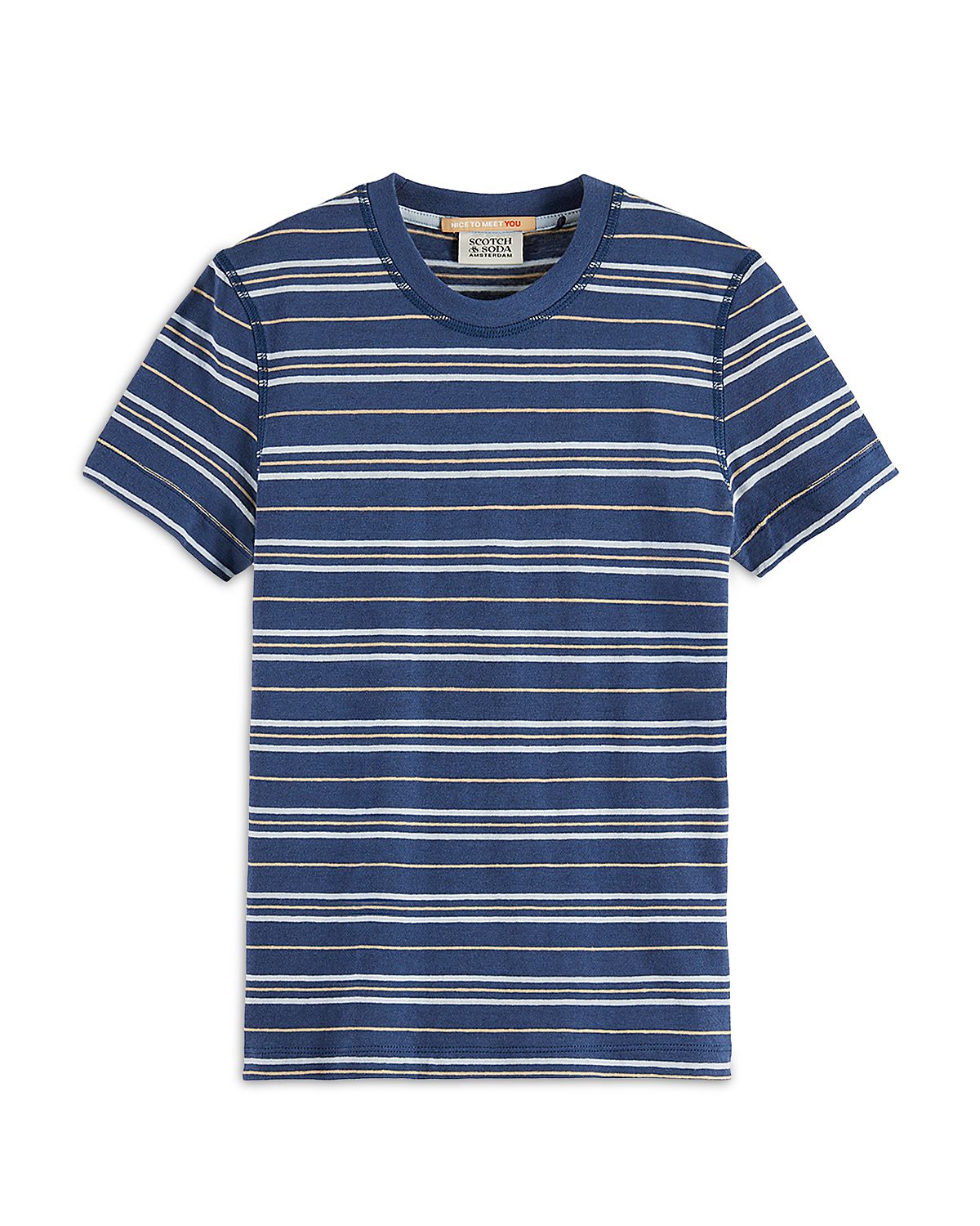 Scotch & Soda Boys' Relaxed Fit Yard Dyed Striped Tee - Little Kid, Big Kid