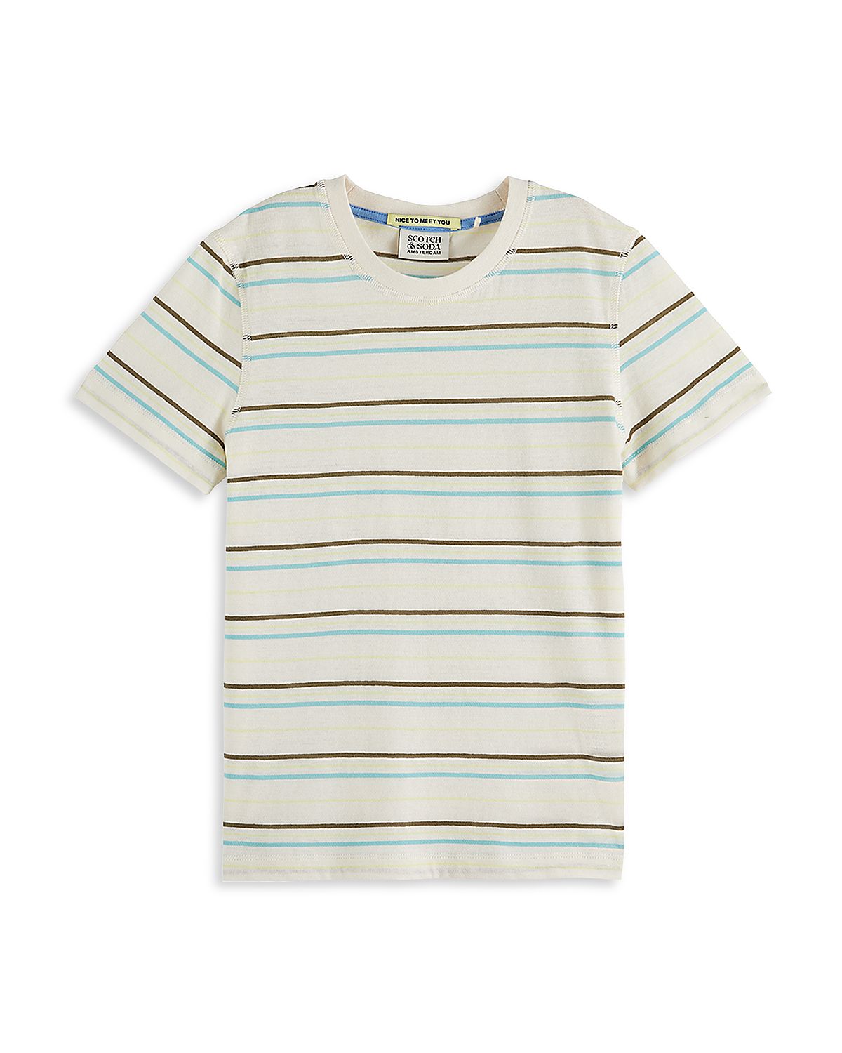 Scotch & Soda Boys' Relaxed Fit Yard Dyed Striped Tee - Little Kid, Big Kid
