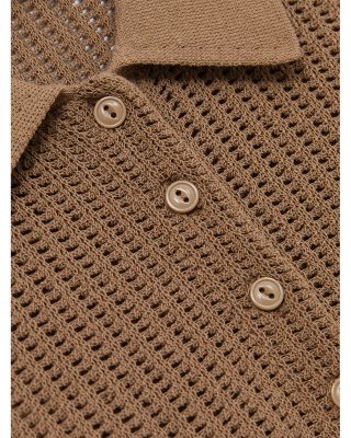 Open Stitch Polo Top