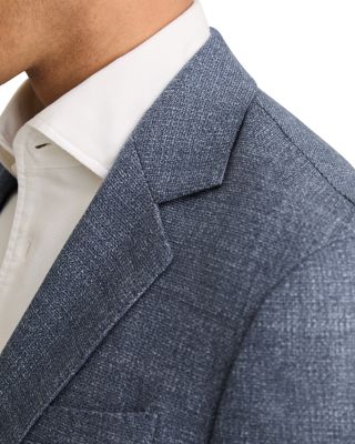 Textured Notch Lapel Slim Fit Blazer