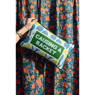 Causing A Racket Needlepoint Decorative Pillow