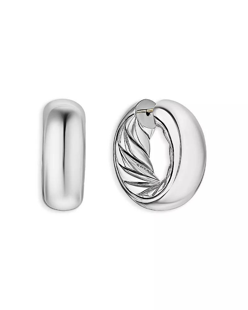 David Yurman Dy Mercer Hoop Earrings in Sterling Silver, 9mm