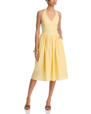 STEVE MADDEN - Ressi Eyelet Halter Midi Dress