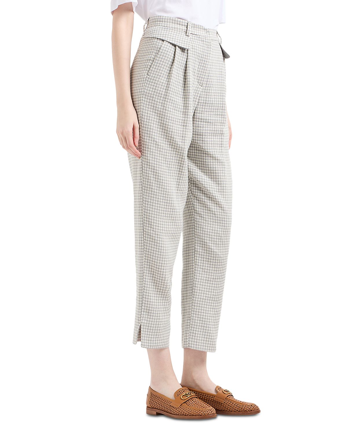 Emporio Armani Houndstooth Pied de Poule Jacquard Pants