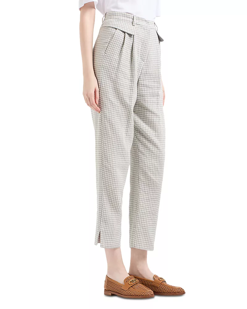 Emporio Armani Houndstooth Pied de Poule Jacquard Pants