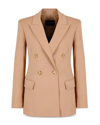 Stretch Cotton Double Breasted Blazer