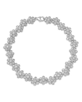 Bloomingdale's Fine Collection Diamond Flower Cluster Link Bracelet in 14K White Gold, 4.0 ct. t. w.