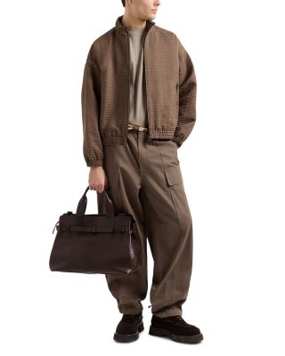 Textured Cotton Allover Jacquard Chevron Motif Tee