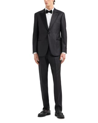 G Line Regular Fit Single Breasted Peak Lapel Tuxedo in Wool Silk Blend