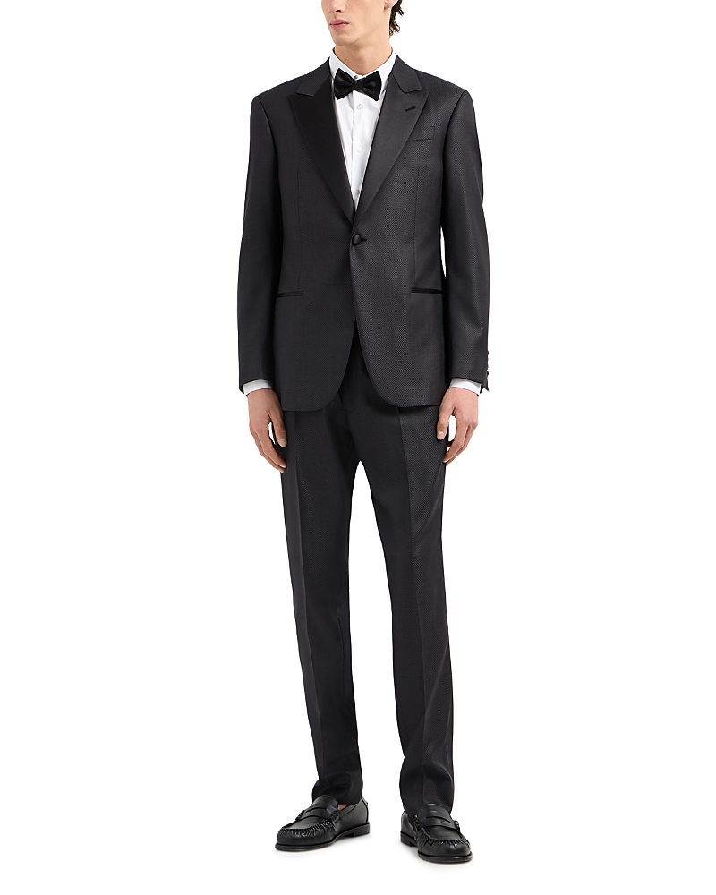 Emporio Armani G Line Regular Fit Single Breasted Peak Lapel Tuxedo in Wool Silk Blend