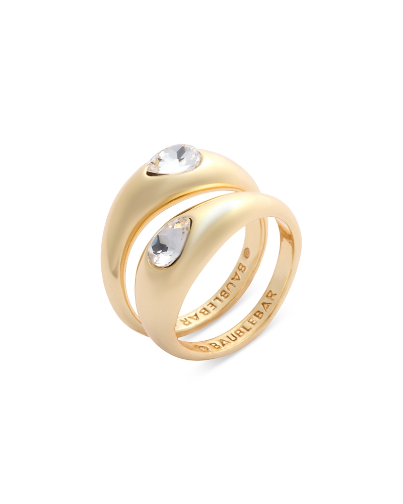 Baublebar Reba Set Of 2 Teardrop Crystal Dome Rings In Clear