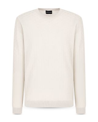 Virgin Wool Basketweave Motif Sweater