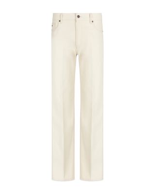 Straight Fit Bull Cotton Jeans in Light Beige