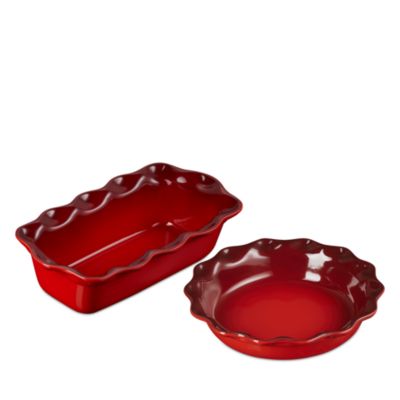 Heritage Stoneware Fluted Pie Dish and Loaf Pan Set