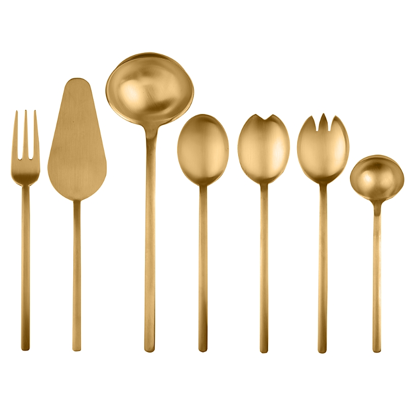 Mepra Due Ice Gold 7-piece Serving Set In Ice Gold