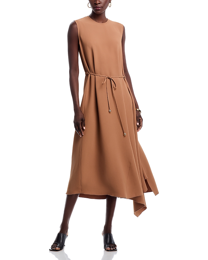 Fabiana Filippi Asymmetric-hemline Midi Dress In Brown