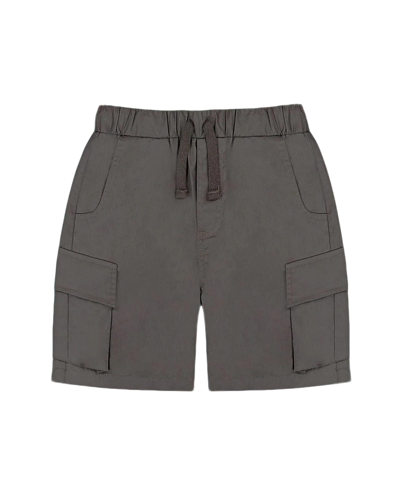 Deux Par Deux Boy's Parachute Cargo Pocket Shorts Dark Gray In Brown
