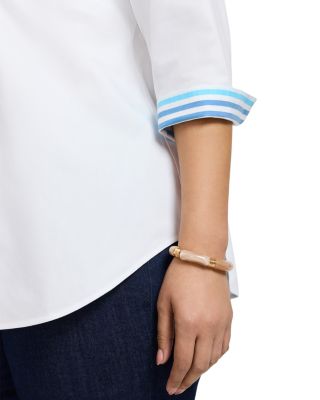 Margie 3/4 Sleeved Pinpoint Oxford Shirt