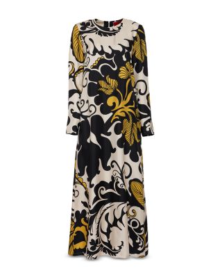 Silk Long Sleeve Swing Dress