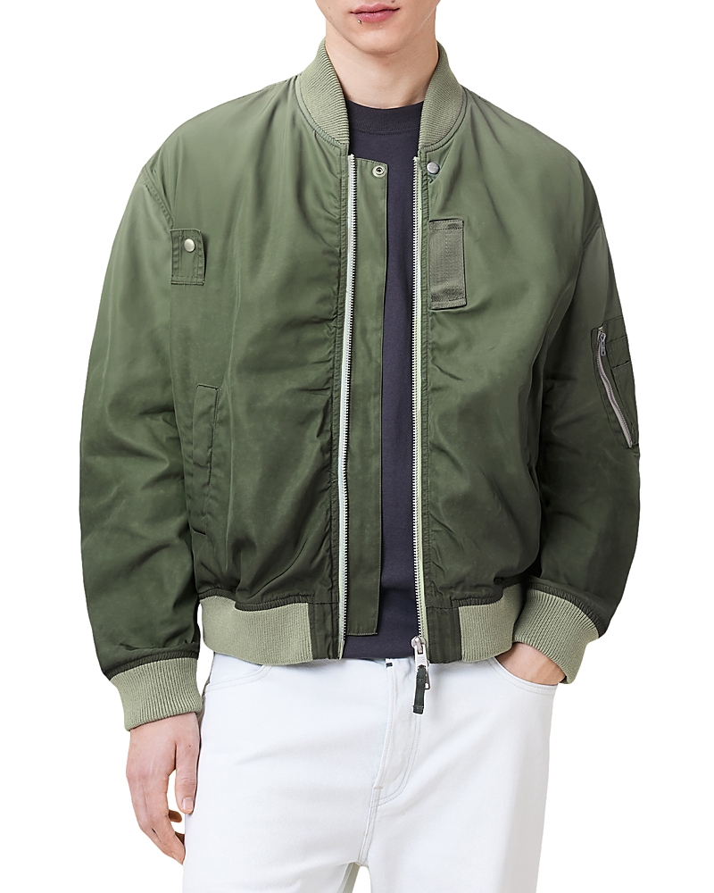 Allsaints Cascade Relaxed Fit Bomber Jacket In Island Green