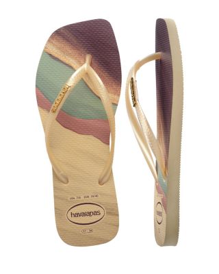 Women's Slim Square Trendy Flip Flop Sandals