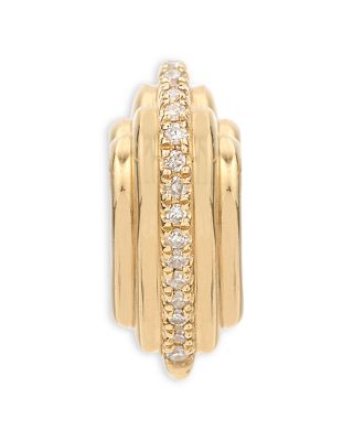 9K Yellow Gold Diamond Groovy Heart Big Bead Pendant