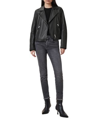 Dalby Slim Fit Leather Biker Jacket