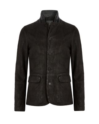Survey Layered Leather Blazer