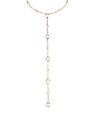 Ettika - Mixed Cubic Zirconia Lariat Necklace in 18K Gold Plated, 15"-18"