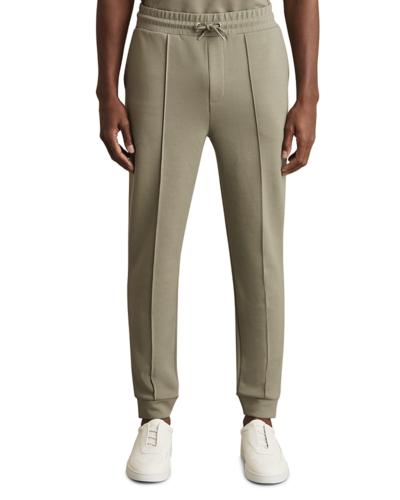 Reiss Mens Dark Sage Green Premier Drawstring-waist Regular-fit Stretch-jersey Jogging Bottoms Xxl In Sage