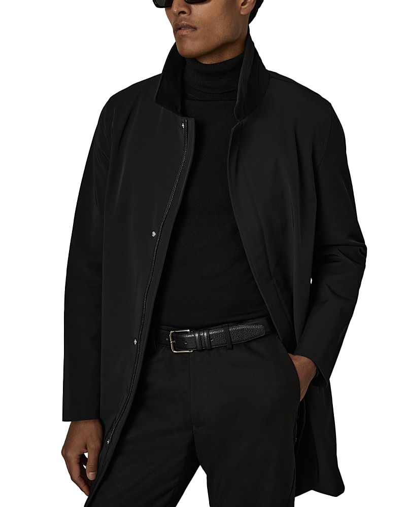 Reiss Logan Hybrid Overcoat In Black
