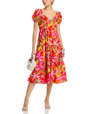 Floral Cutout Tie-Back Midi Dress - Exclusive