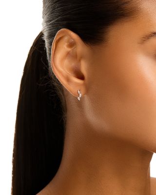 Diamond Marquis Cut Stud Earrings in 14K White Gold, 0.25 tcw