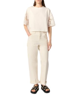 Maje Crochet Sleeve Tee