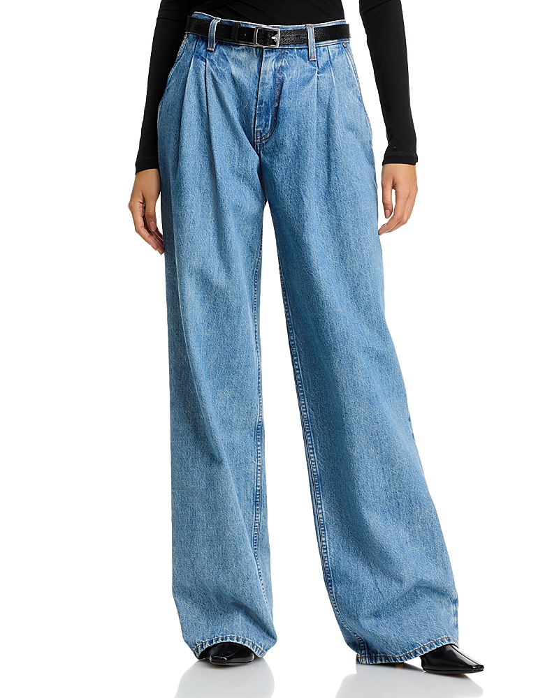 Helmut Lang High Rise Wide Leg Jeans in Archive Blue
