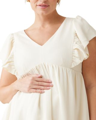 Maternity Flutter Sleeve Dress