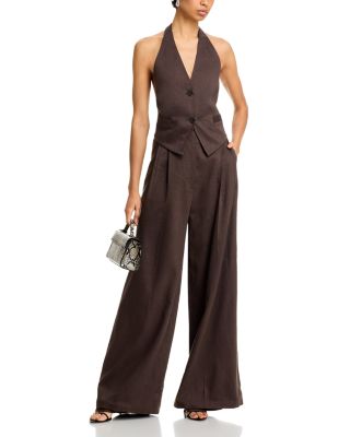 Helmut Lang - Halter Neck Straight Line Vest & Double Pleated Wide Leg Pants