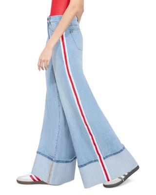 ALICE+OLIVIA ♥ Wallie Mr Dbl Pkt Slouchy Jean W Cuff Alice + Olivia Wallie Cuff Jean in Blue | Lyst