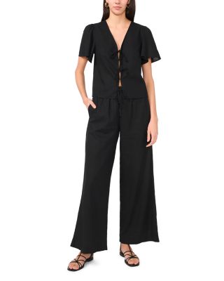 Short Sleeve Tie Front Top