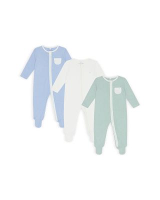 MORI - Boys' Clever Zip Baby Pajamas, 3 Pack - Baby